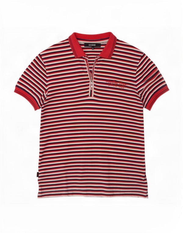 Liu Jo Dame Polo Shirt UK 18 XL Rødstribet Bomuld