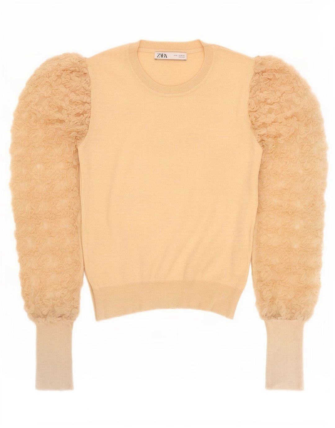 Zara Dame Bluse Top UK 12 Medium Beige