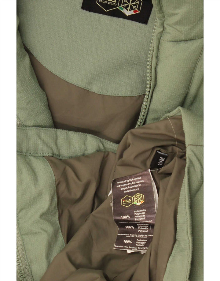 Fila Herre Hættetrøje Loose Fit Polstret Jakke UK 36 Lille grøn polyester
