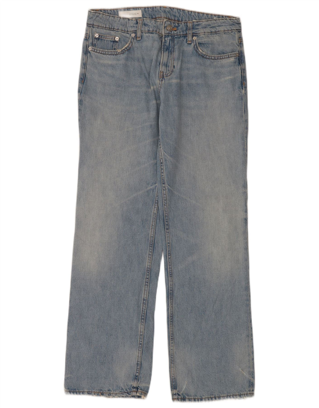 Zara Dame Straight Jeans EU 40 Medium W34 L34 Blå Bomuld
