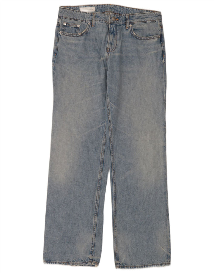 Zara Dame Straight Jeans EU 40 Medium W34 L34 Blå Bomuld