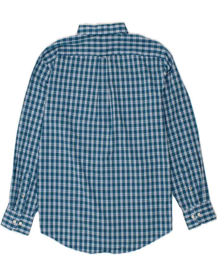 IZOD Mens Shirt Medium Blue Check Cotton Vintage Izod and Second-Hand Izod from Messina Hembry 