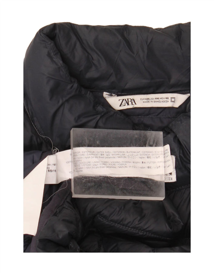 ZARA Polstret Herrejakke UK 44 2XL Sort Nylon