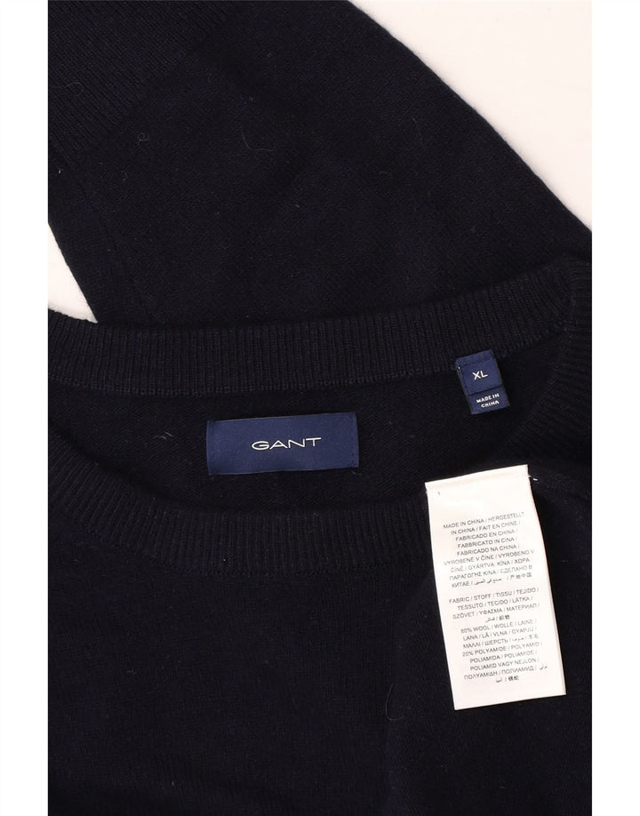 Gant Herre Boat Neck Jumper Sweater XL Navy Blue Wool