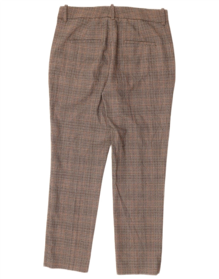 Zara Slim Chinobukser til kvinder EU 38 Small W28 L27 Grå ternet polyester