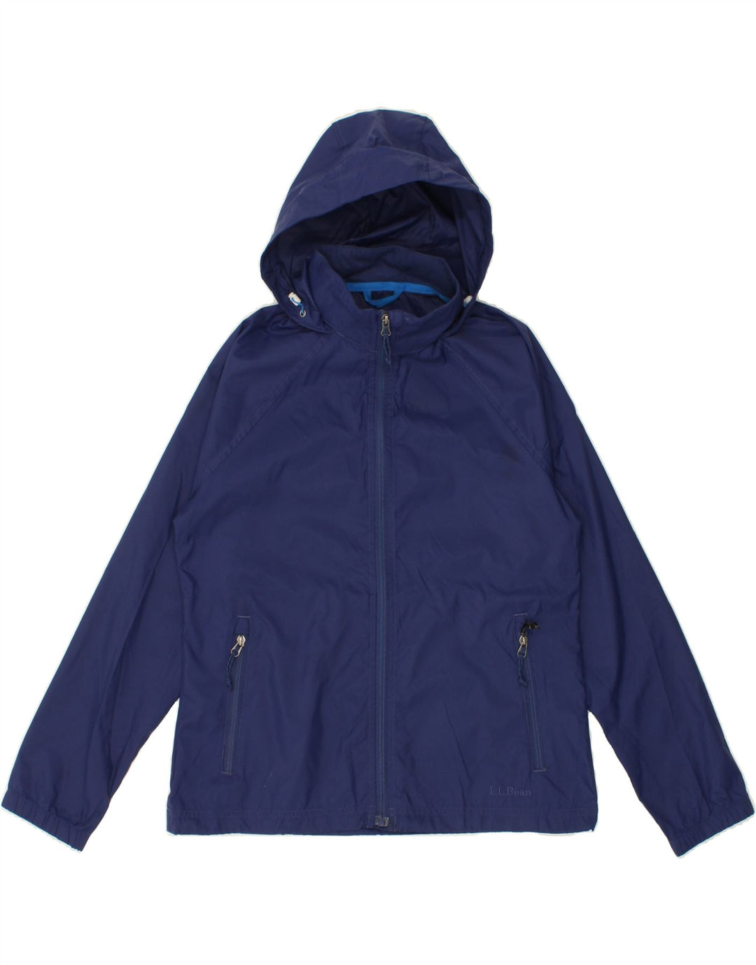 L.L.BEAN Womens Hooded Rain Jacket UK 6 XS Blue Nylon Vintage L.L.Bean and Second-Hand L.L.Bean from Messina Hembry 