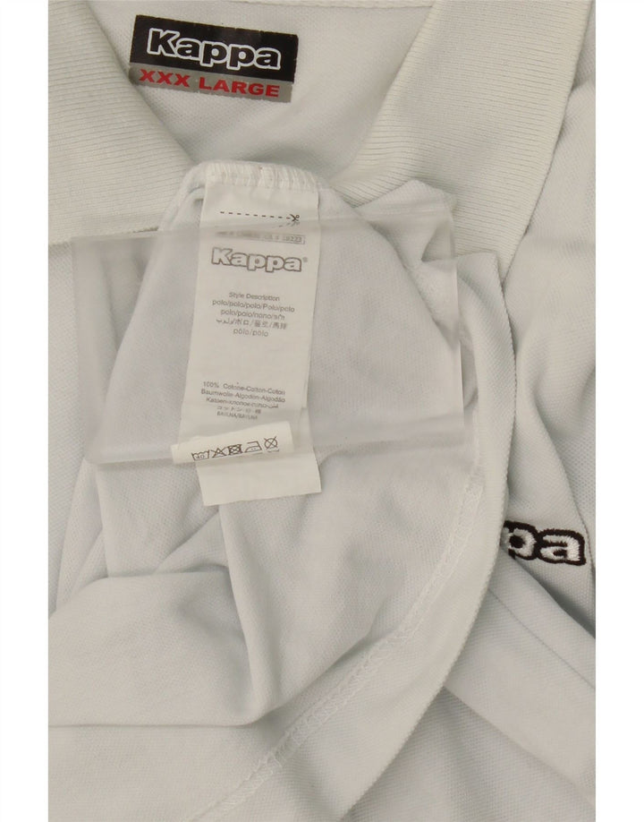 KAPPA Mens Polo Shirt 3XL White Cotton Vintage Kappa and Second-Hand Kappa from Messina Hembry 
