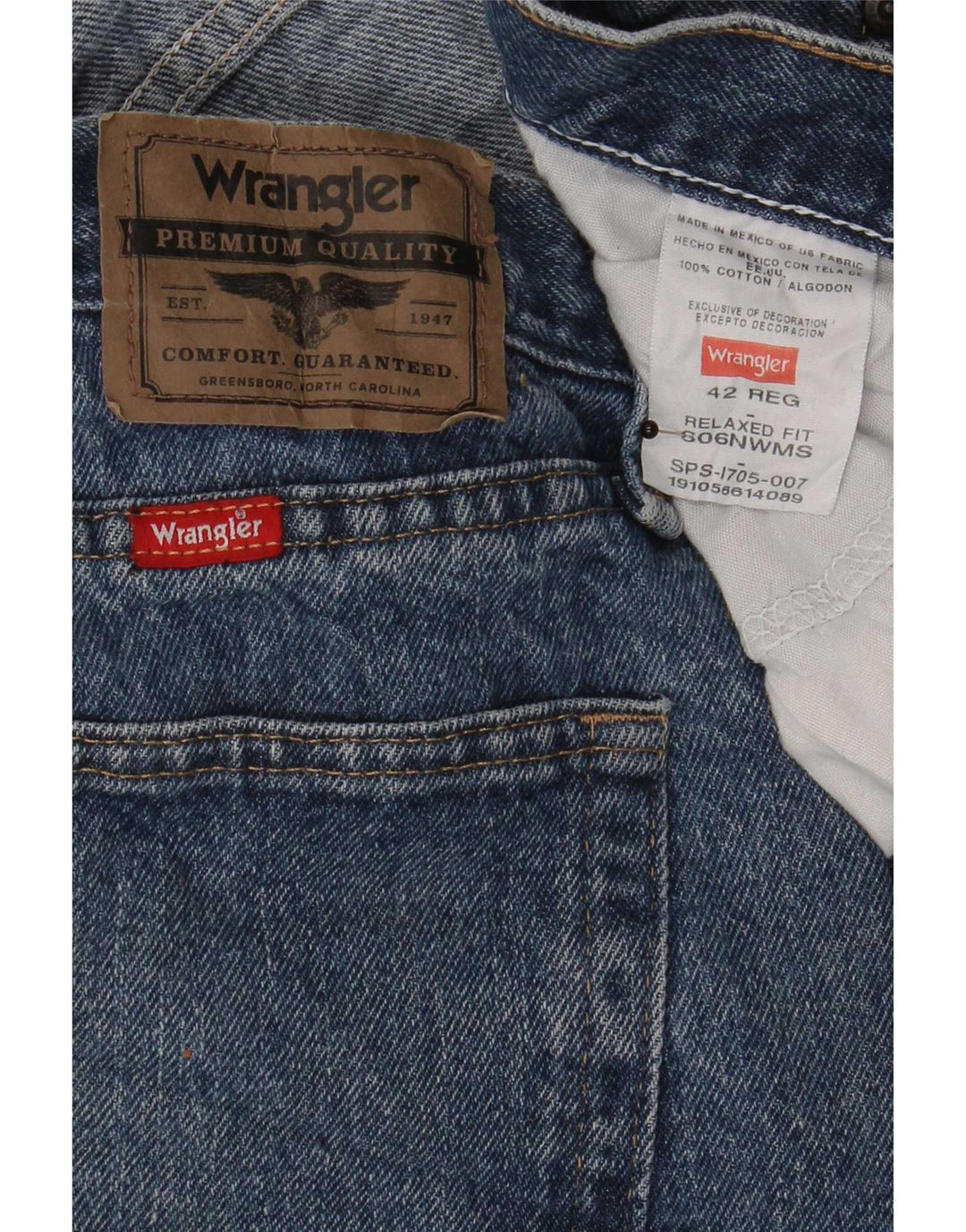 Wrangler Herre Denim Shorts W42 2XL Blå Bomuld