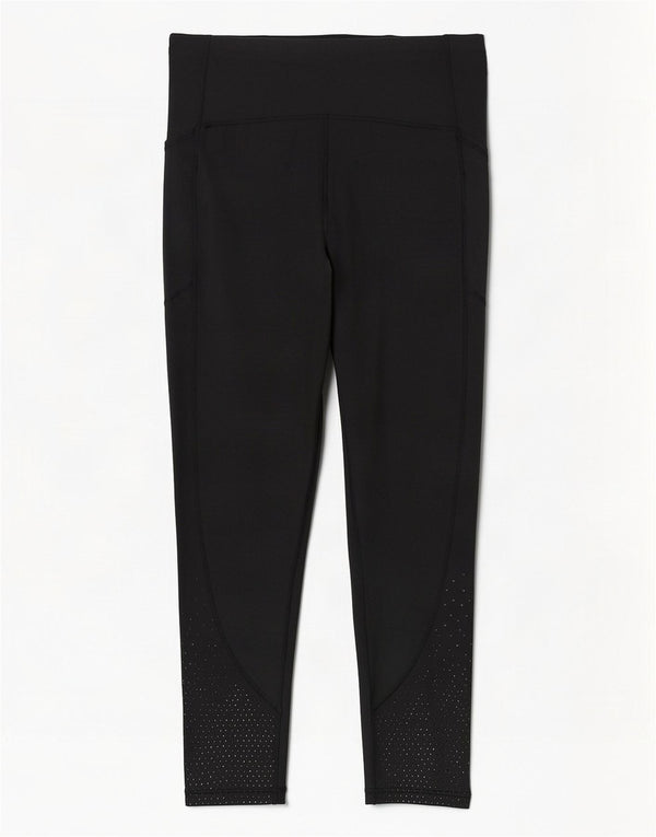 Lululemon Womens Crop Leggings US 10 Large Black Spotted