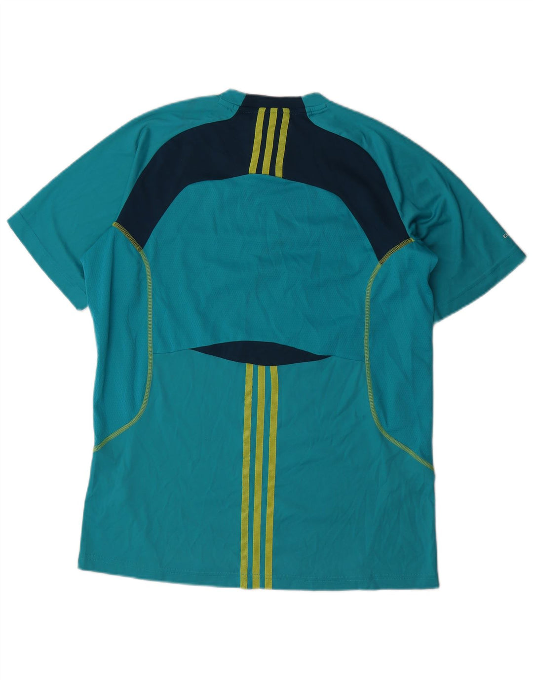 Adidas Herre Climacool T-Shirt Top Stor Blå Colourblock Polyester