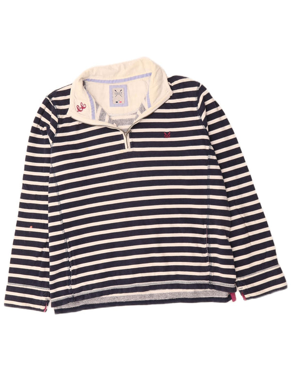 Crew Clothing Womens Oversized Sweatshirt Jumper UK 18 XL Navy Blue Striped