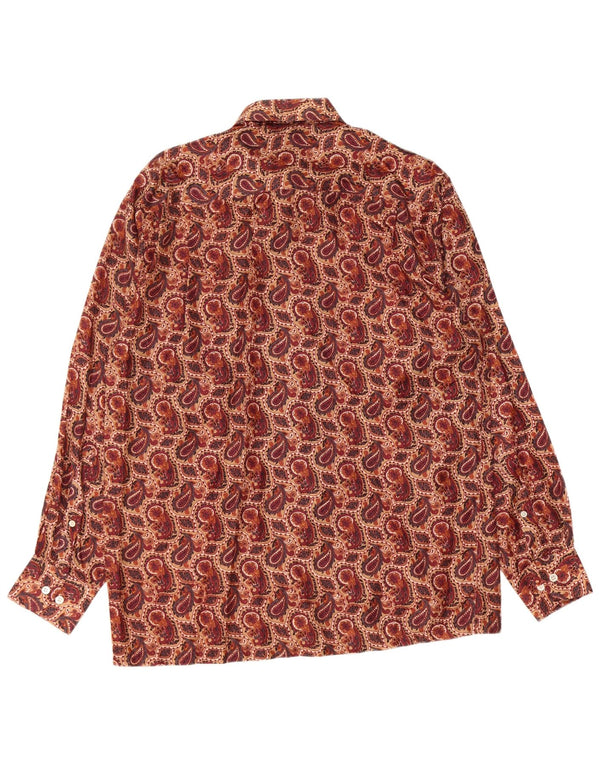 VINTAGE Herreskjorte str. 40 15 3/4 Medium Brun Paisley