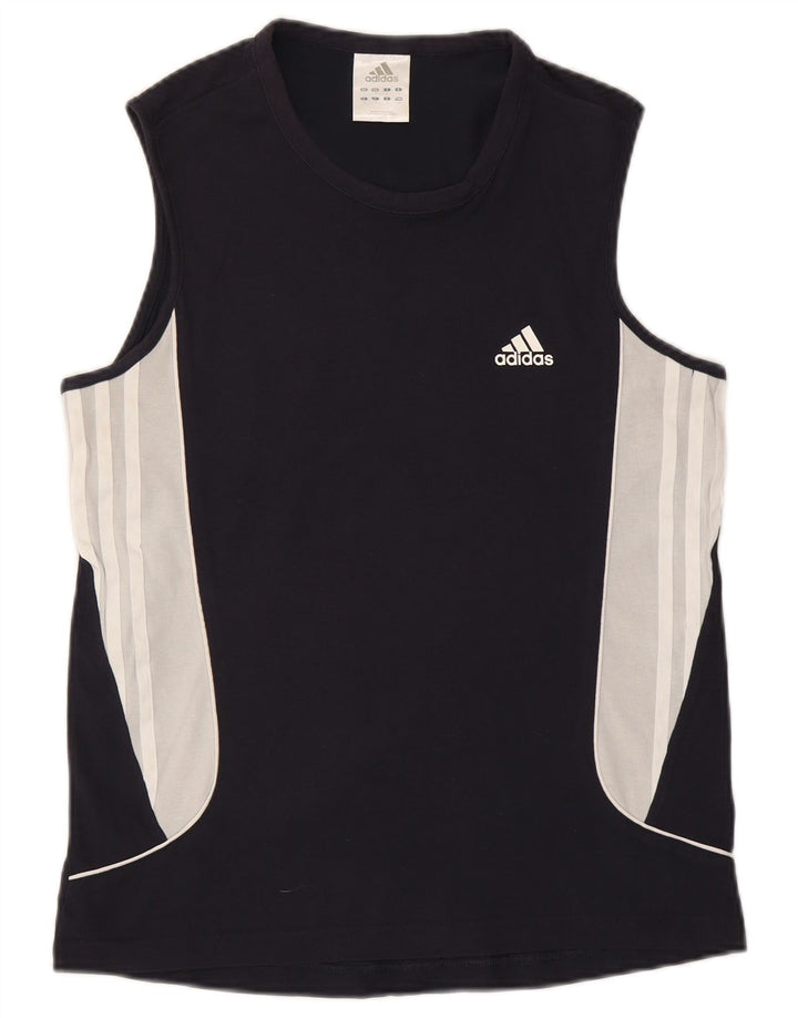 Adidas Herrevest Top Small Navy Blue Colourblock Bomuld