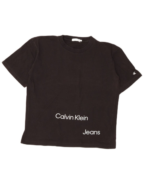 Calvin Klein Boys Grafisk T-Shirt Top 11-12 år Sort Bomuld