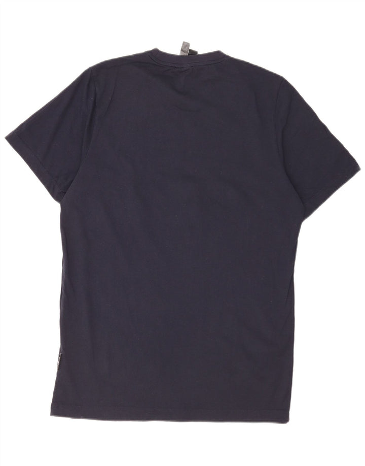 Adidas Herre grafisk T-shirt Top Medium Marineblå Bomuld