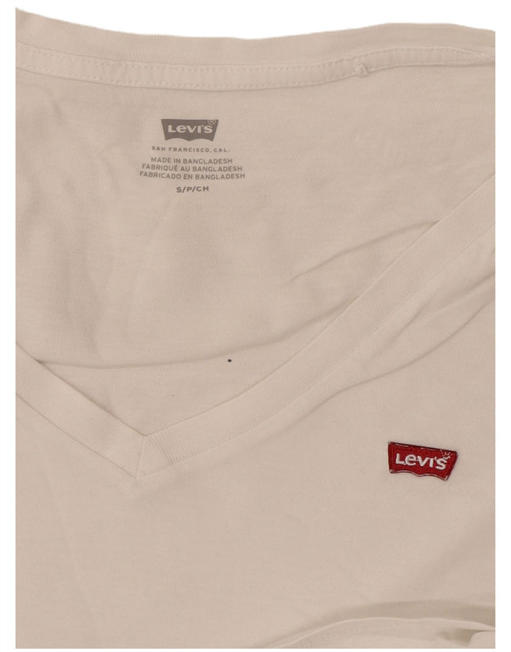 Levi's Dame T-Shirt Top UK 10 Small White