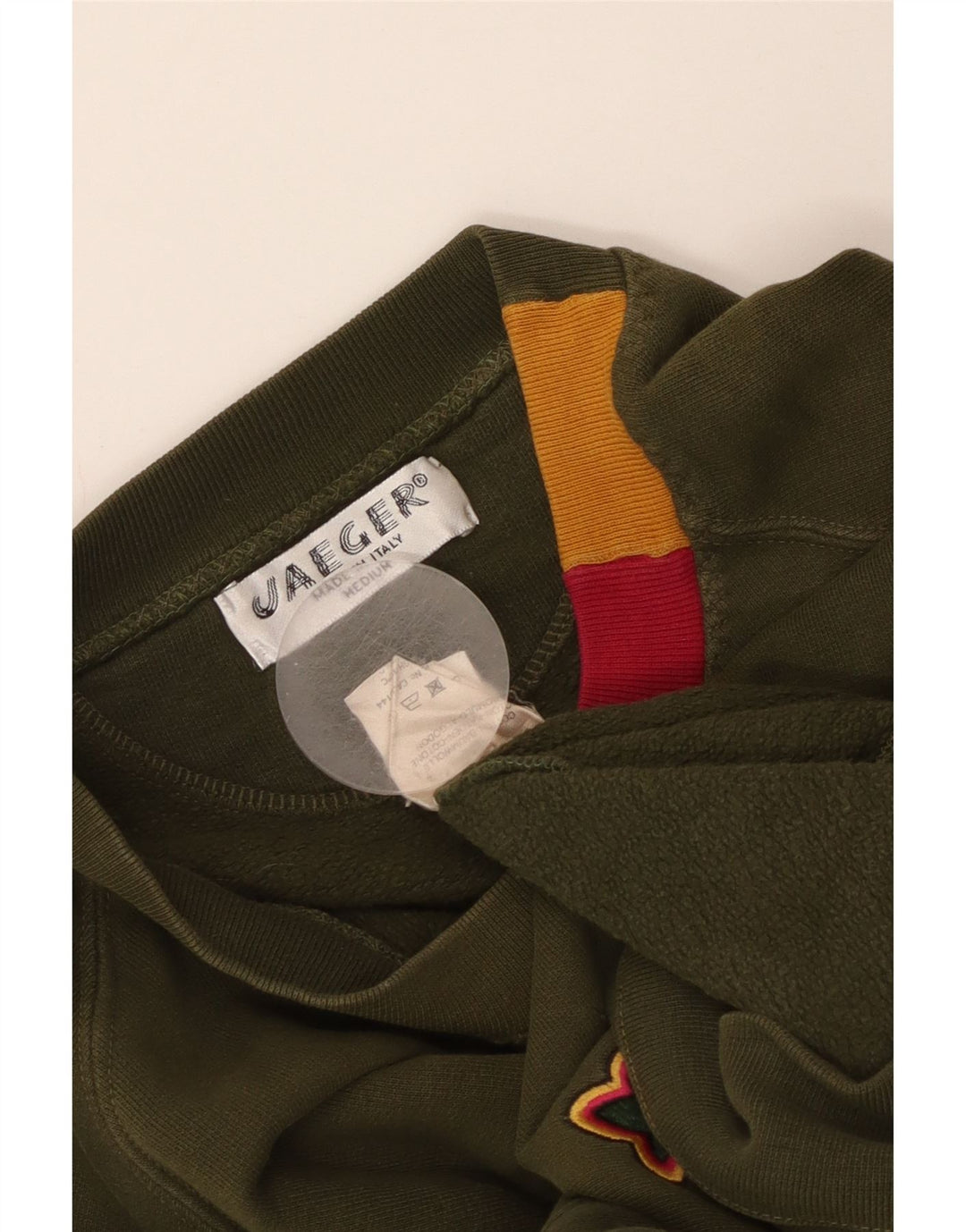 Jaeger Womens Oversized Sweatshirt Jumper UK 12 Medium Khaki Blomsterbomuld