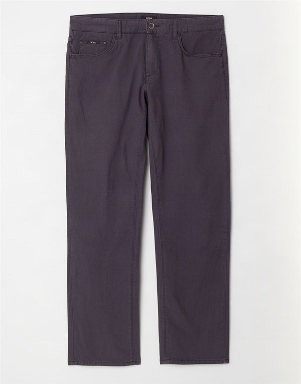 Hugo Boss Mens Straight Casual Trousers W33 L32 Navy Blue Cotton