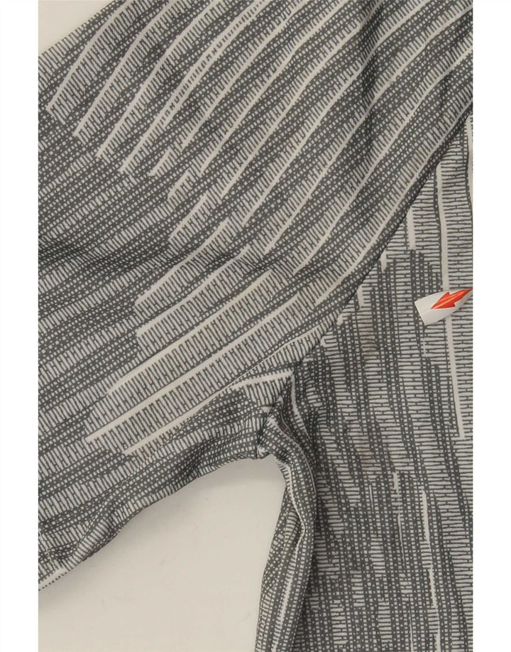 Nike T-shirt top mellem grå stribet polyester til mænd