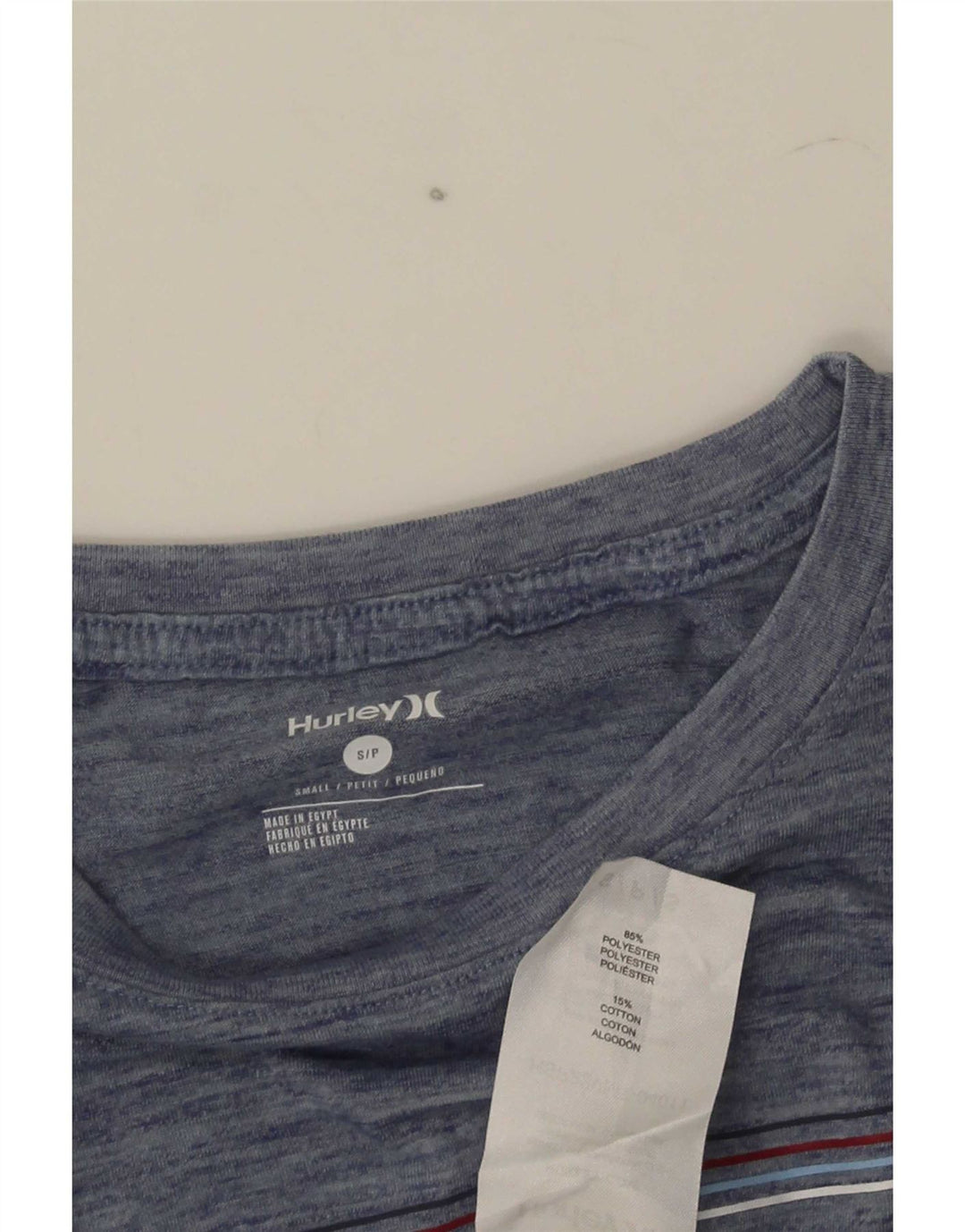 Hurley Herre grafisk T-shirt Top Lille Navyblå Flecked Polyester