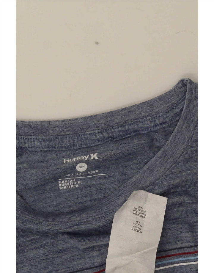 Hurley Herre grafisk T-shirt Top Lille Navyblå Flecked Polyester