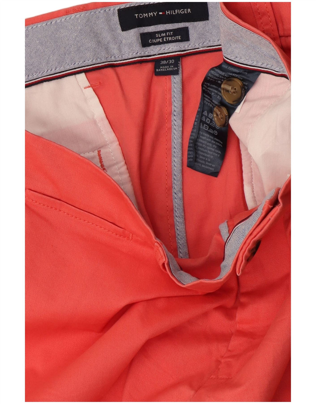 Tommy Hilfiger Herre Slim Fit Chino Bukser W38 L30 Pink Bomuld