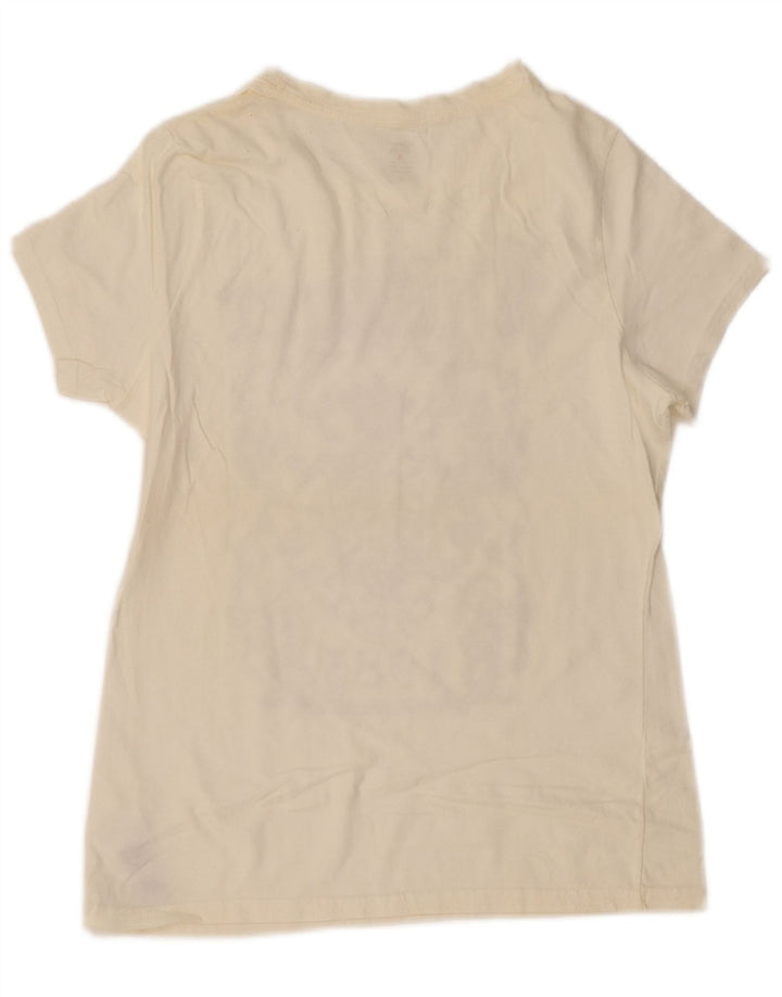 TOMMY HILFIGER Grafisk T-shirt top til kvinder DK 12 Medium Off White Bomuld