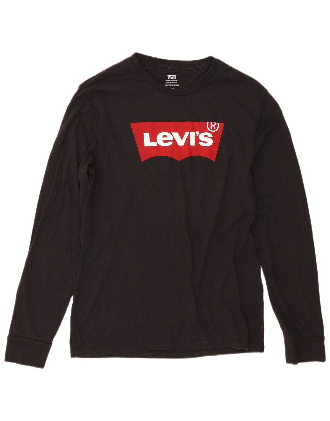 Levi's Mens Graphic Top Long Sleeve Medium Black Cotton