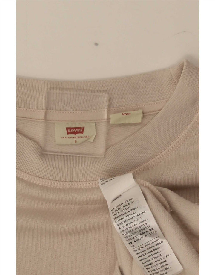Levi's Dame Oversized Sweatshirt Jumper UK 10 Small Beige Bomuld