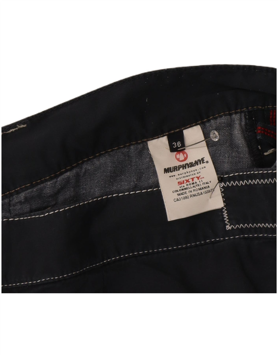 Murphy & Nye Herre Chino Shorts W36 Large Navy Blue Bomuld