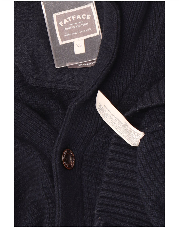 FAT FACE Herre cardigan sweater XL marineblå bomuld