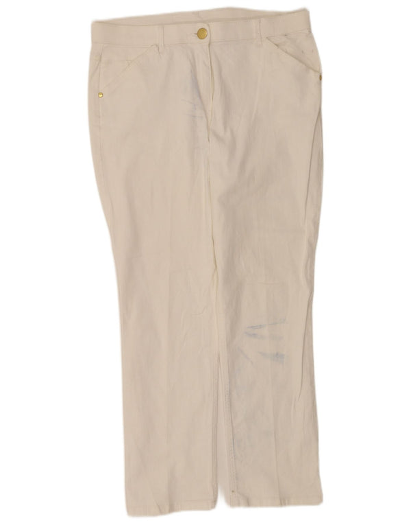 Marks & Spencer koniske fritidsbukser til kvinder UK 14 Large W34 L27 White
