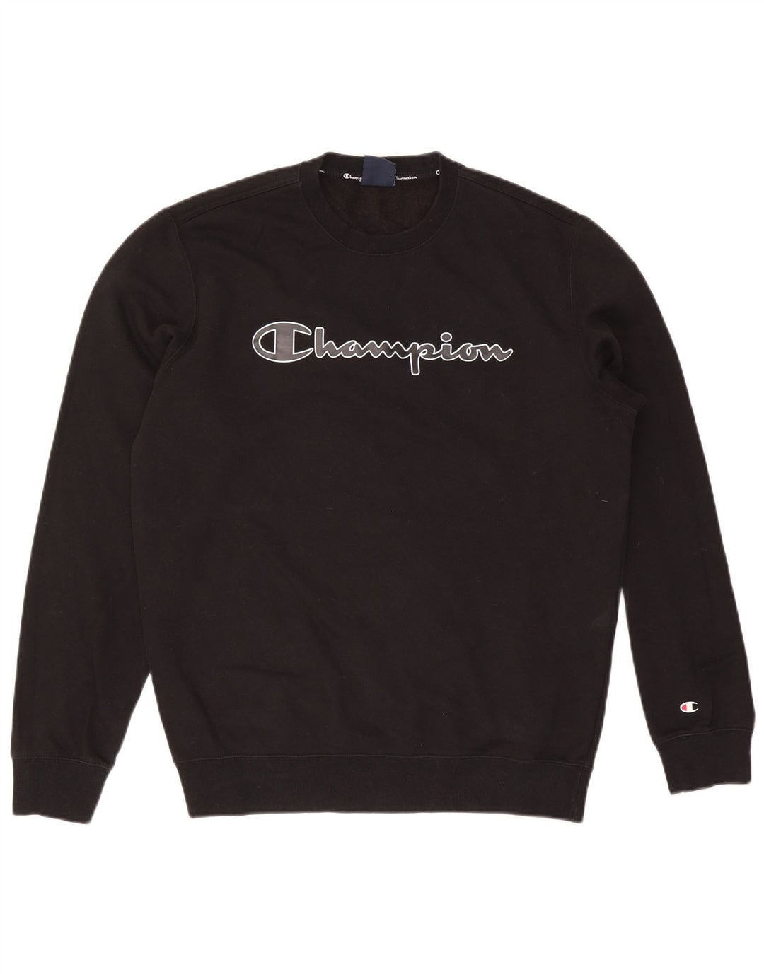 Champion Herre Grafisk Sweatshirt Jumper Stor Sort Bomuld