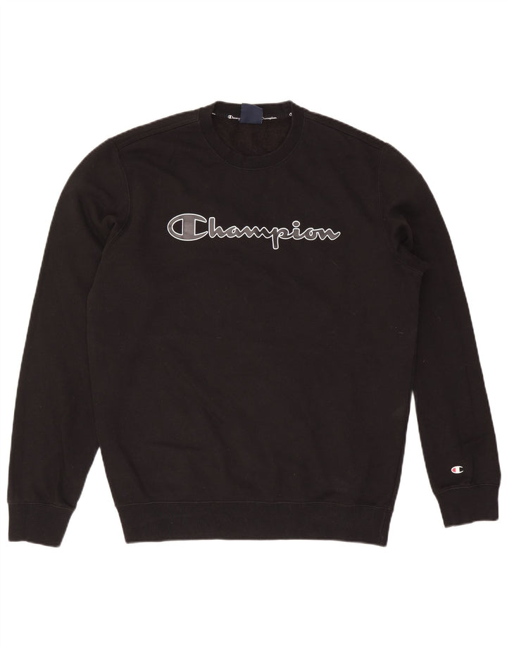 Champion Herre Grafisk Sweatshirt Jumper Stor Sort Bomuld