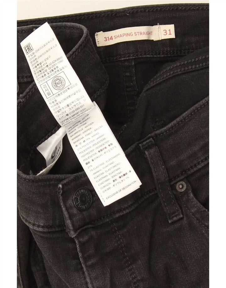 Levi's Womens 314 Shaping Straight Jeans W31 L30 Sort bomuld
