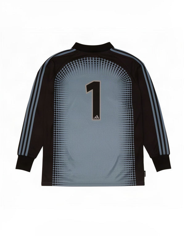 Adidas Herre Grafisk Top Langærmet Large Blue Colourblock Polyester