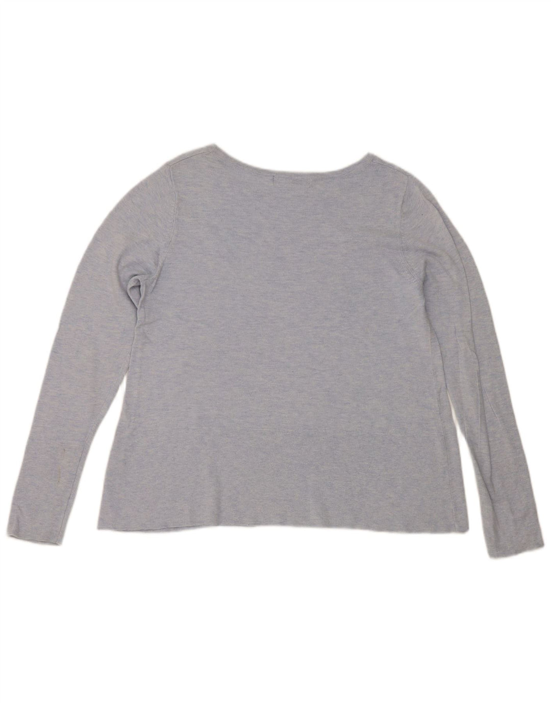 Marks & Spencer Dametop Langærmet UK 12 Medium Blue Cotton