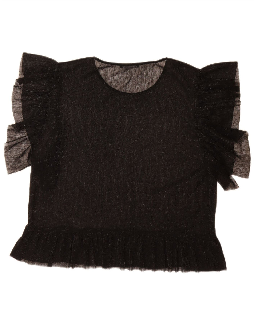 Zara Damebluse Top UK 16 Large Black Flecked
