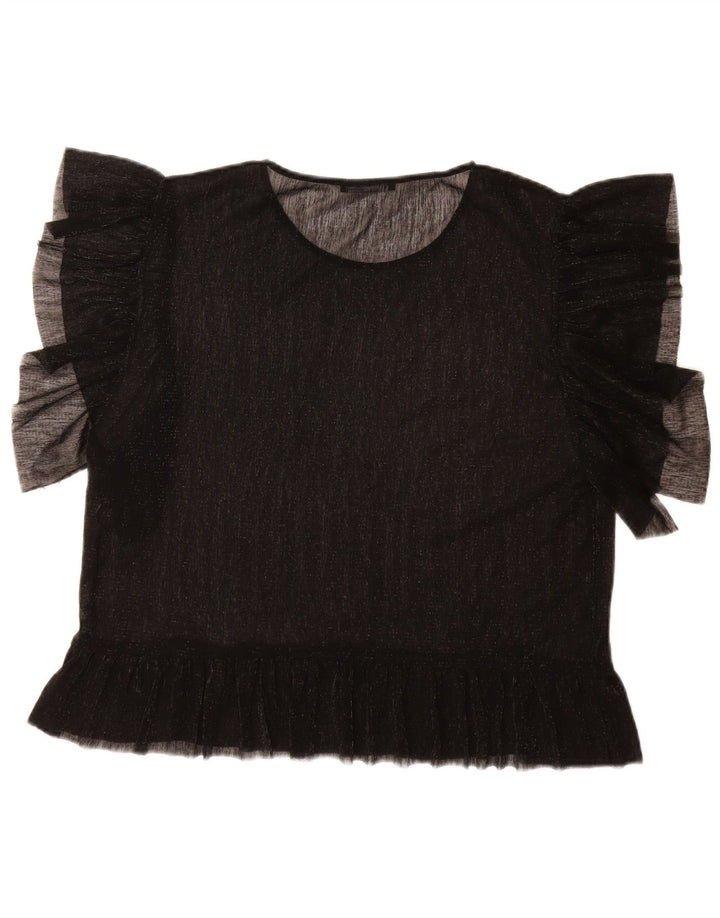 Zara Damebluse Top UK 16 Large Black Flecked