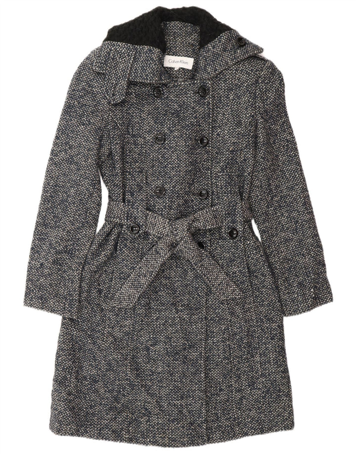 Calvin Klein Trench Coat til kvinder US 2 XS Marineblå Uld