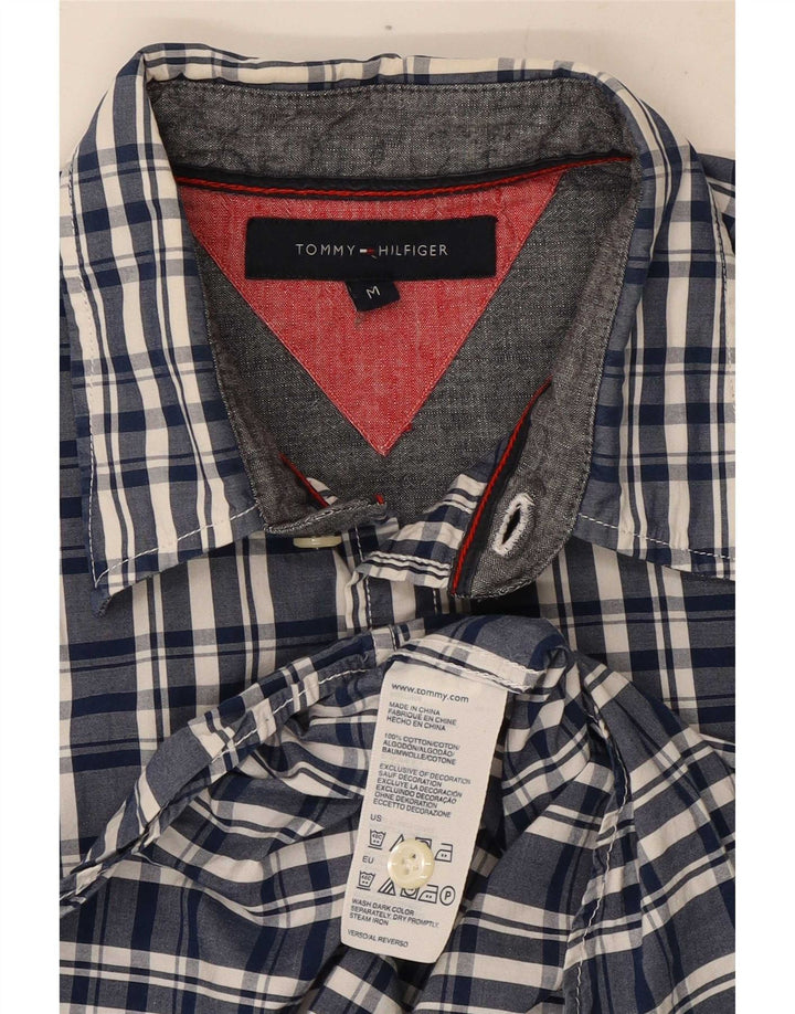 Tommy Hilfiger kortærmet herreskjorte Medium marineblå ternet bomuld