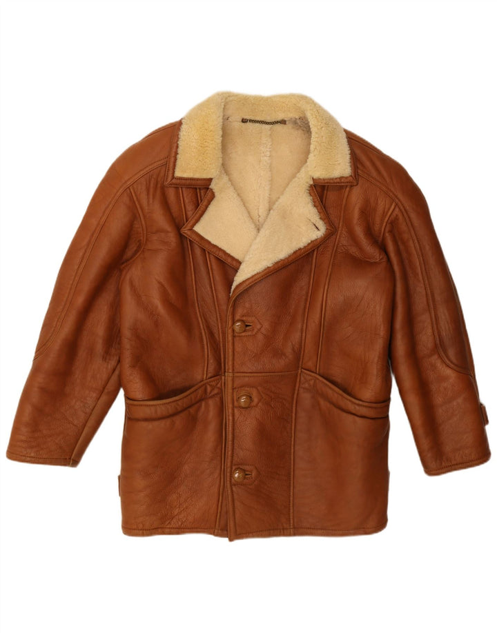 Vintage Herre Shearling Jacket UK 42 XL Brun