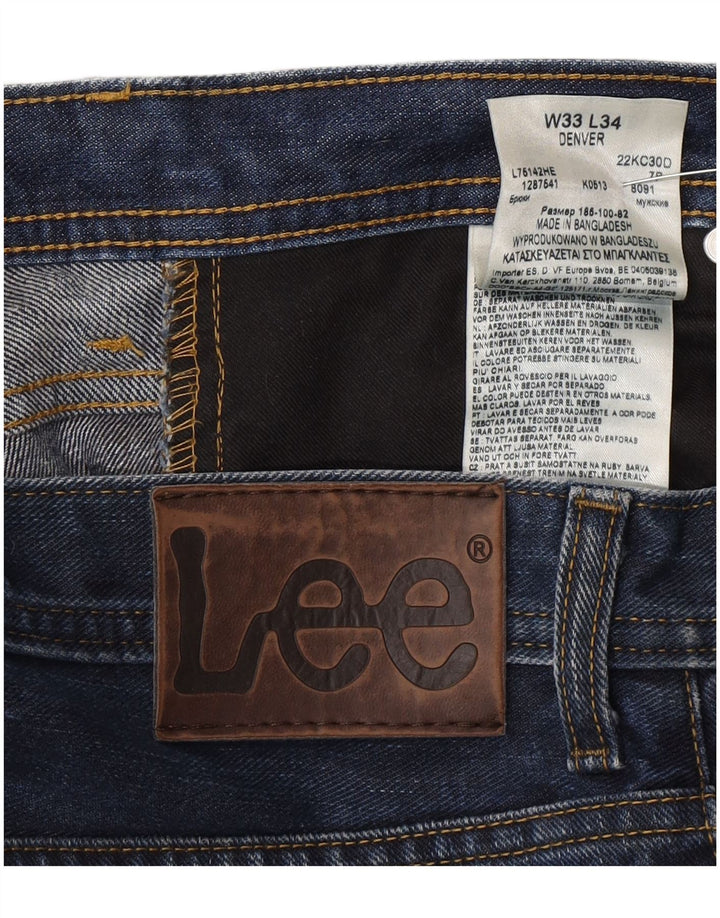 Lee Herre Denver Straight Jeans W33 L30 Blå Bomuld