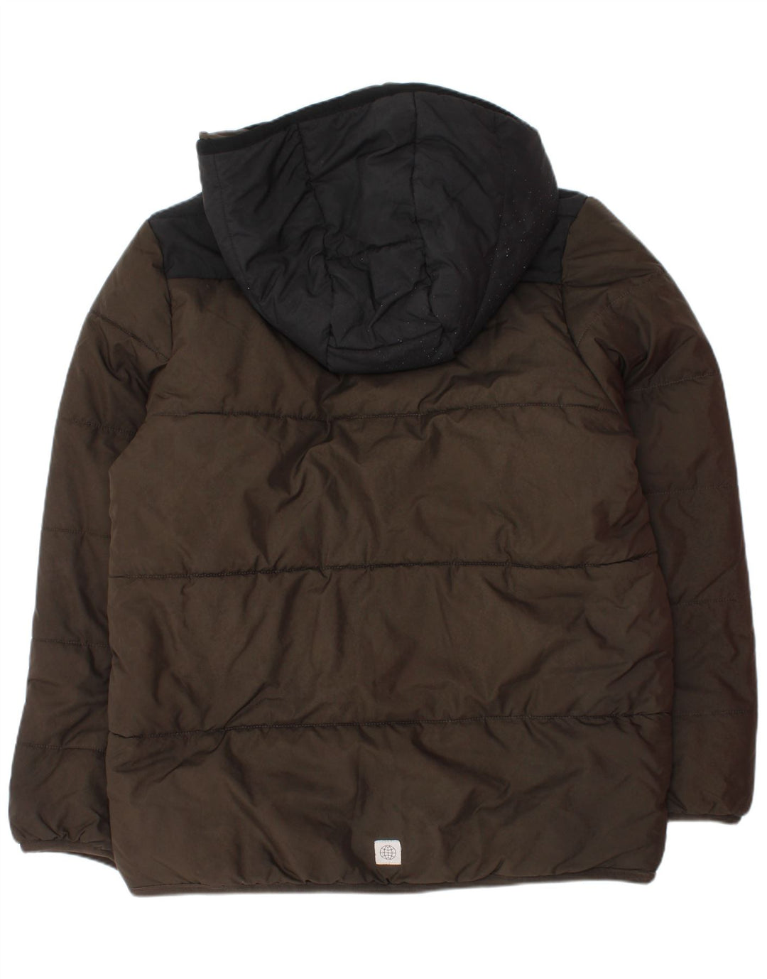 Adidas drenge hættepolstret jakke 9-10 år Khaki Colourblock Polyester