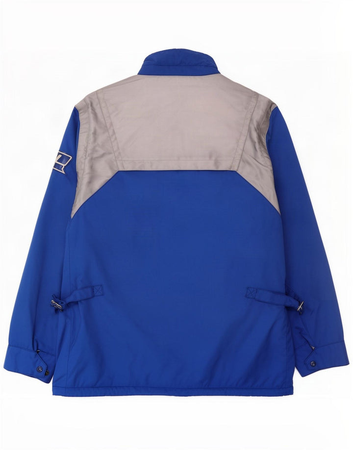 Clover Herre Graphic Racer Jacket UK 40 Large Blue Colourblock Polyamid