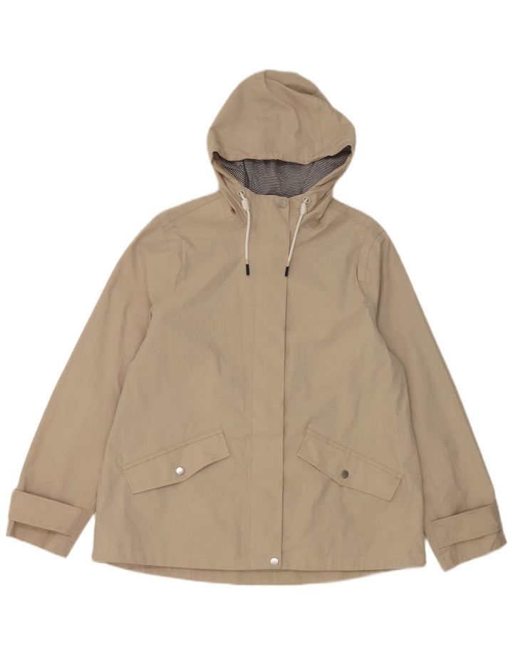 Joules Dame Hooded Regular Fit Regnjakke UK 14 Medium Grey Bomuld