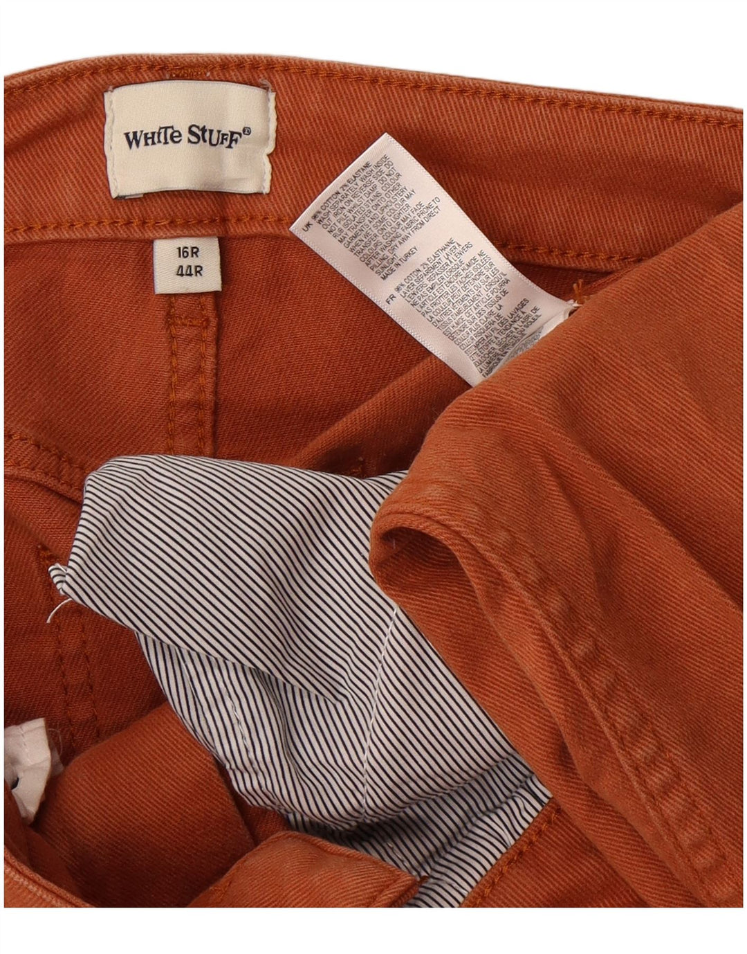 White Stuff Womens Cropped Jeans UK 16 Large W34 L25 Brown Bomuld