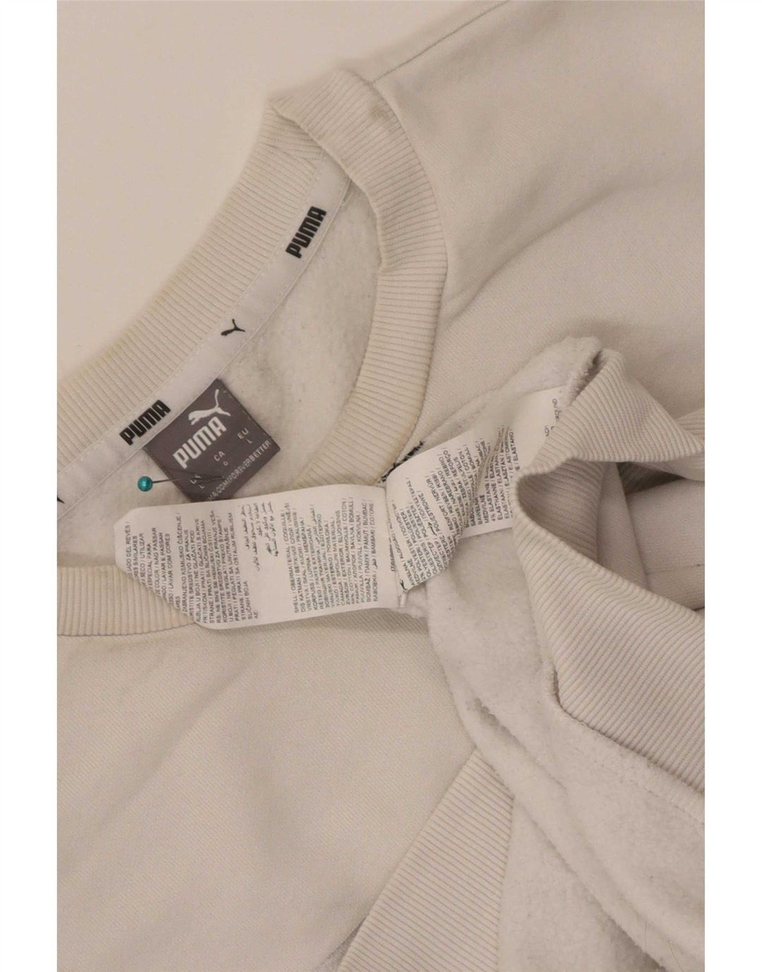 Puma Herre Grafisk Sweatshirt Jumper Stor Hvid Bomuld