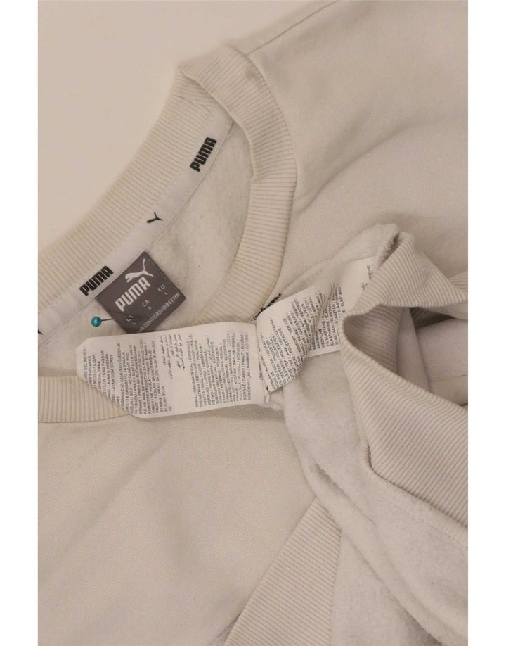 Puma Herre Grafisk Sweatshirt Jumper Stor Hvid Bomuld