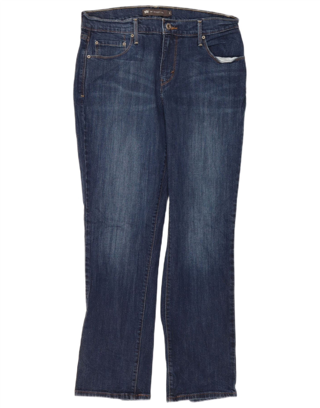 Levi's Dame 505 lige jeans US 8 Medium W29 L30 Blå Bomuld
